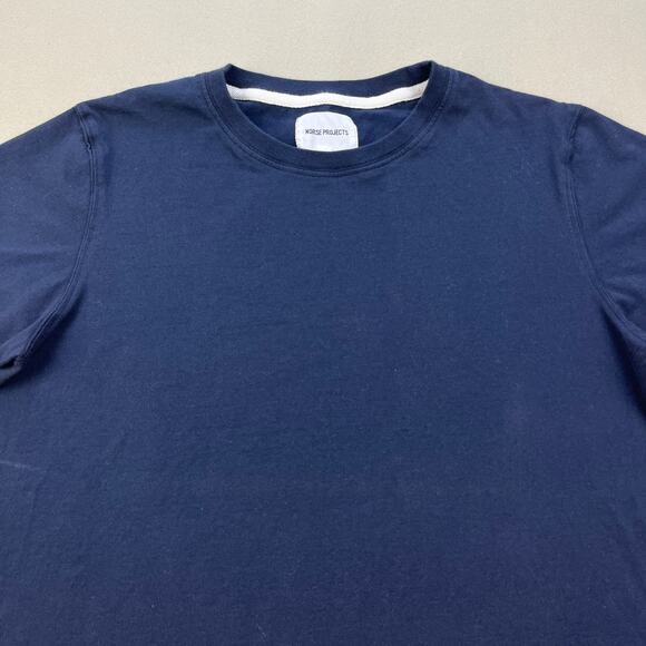 Norse Projects T-Shirt Adult Small Navy Blue Basic Crewneck Short Sleeve Cotton - Picture 2 of 12